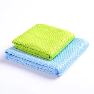 Best Selling Fish Scale Microfiber Kitchen Cloth Diamond Microfibre Kitchen Towel for Mirrors and Glass Micro Fiber Window Wipe Car Washing