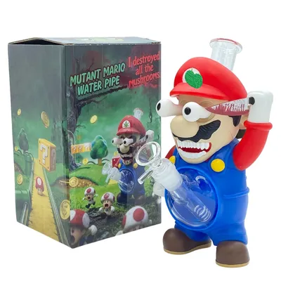 Killer Zombie Mario Bloody Edition PVC Glass Water Pipes Smoking Water Pipe