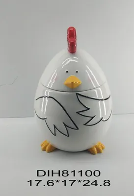 Ceramic Animal Cute Hand-Line Chicken Box