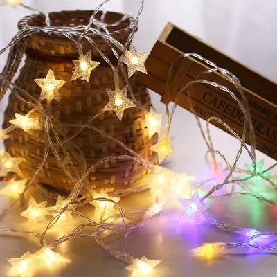 LED Stars Moon Interior Decoration Lights Festive Dress up Birthday Light Strings
