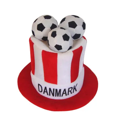Adult Popular Plush Soccer Fanshat, Danmark Flag Hat
