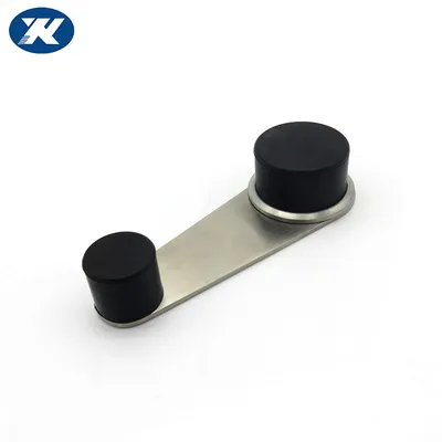 Floor Mounted Portable Rubber Door Stopper Stainless Steel Draft Bumper Stopper Protective Security Door Stopper