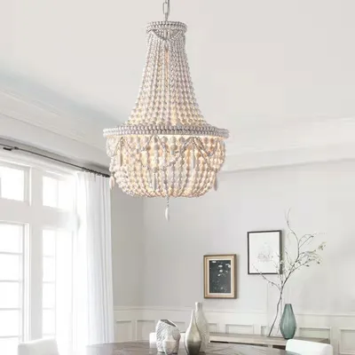 Factory Hot Sale Decoration Wedding Hotel White or Gray Color Wooden Chandeliers & Pendant Lights