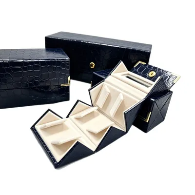 Custom-Made Leather-Lined Storage Box for Rings, Earrings, and Necklaces