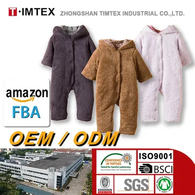 Timtex Hot Sale High Quality Organic Cotton Arctic Fleece Baby Winter Warm Rompers Wholesale Baby Rompers