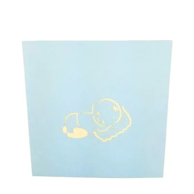 Lovely Baby Crib 3D Cards Handmade Laser Cut Greeting Card Baby Shower Pop up Greeting Card