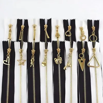 Customizable 15/20/25/30cm Black White Metal Zipper Close-End for Handbags Purses Shoes Garment Sewing Accessories
