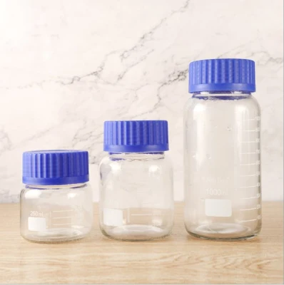 Gl80 Wide Mouth Glass Media Storage Bottles Bottle with Screw Lid