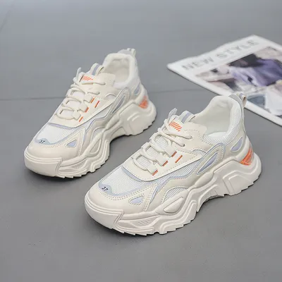 Autumn New Fashion Daddy Shoes Thick Bottom All-Match Sports Shoes Breathable Light Casual Shoes Women