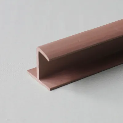 J Shape Brown Plastic Extruded PVC Profile