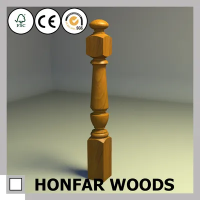 High-Quality Solid Wood Stair Fencing Baluster for Hotel Decoration