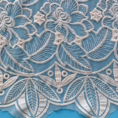 Large Flower Cotton Embroidery Fabric