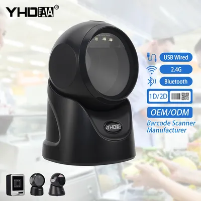 Manufacturer Direct Sales 2D Omnidirectional Qr Code Reader Bt Wireless Desktop Barcode Scanner