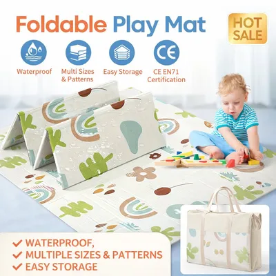 79*71inch Baby Play Mat Educational Soft Floor Crawling Mat for Children Playroom