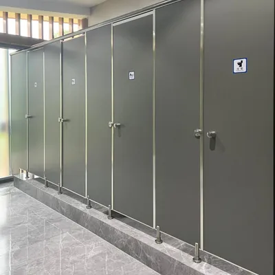 Waterproof Debo Grey Color HPL Phenolic Toilet Partition for Gym