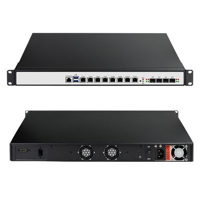 8 Gigabit LAN 4 SFP Optical Fiber C236 Chipset Support 9th I3 I5 I7 Industrial Computer Firewall PC Appliance Soft Router Support Mikrotik
