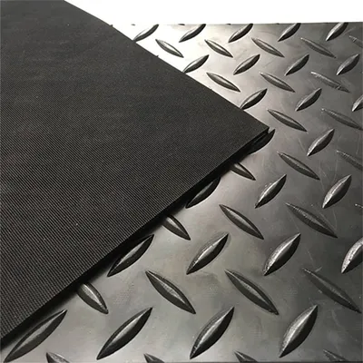Diamond/Checker/Studded Rubber Sheet Flooring Mat with Textured Finished Back