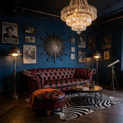 Luxurious Handcrafted Vintage Chesterfield Genuine Leather Sofa for Hotel