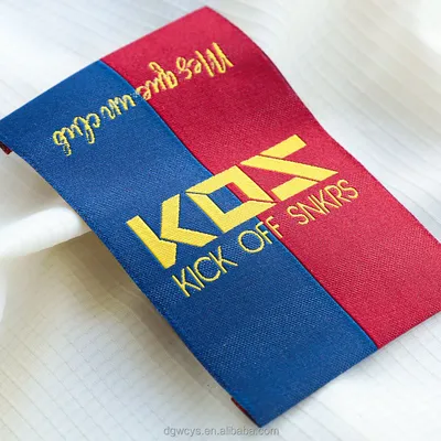 Custom Colorful High-Quality End Fold Damask Woven Label for Western Girls' Clothing