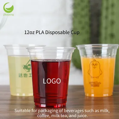 Custom Clear12oz PLA Disposable Biodegradable Tableware Cold Drinking Cups