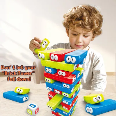 Caterpillar Stacking Tower Balance Game, Educational Building Block Toy for Parent-Child Interaction & Kids Gift