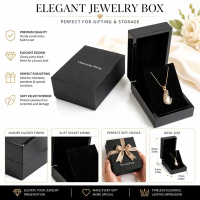 Luxury Piano Lacquer Wooden Jewelry Box High Gloss Finish Wood Jewelry Packaging Box for Brands Luxury Gift Set for Women Collection