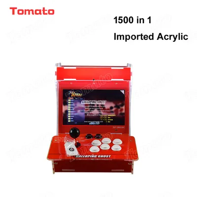 Red 1500 in 1 Imported Acrylic Mini Indoor Outdoor Playground Arcade Video Home Game Console Machine for 2 Players