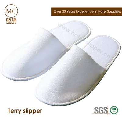 Whole Sale Cheap Closed Toe Fleece Hotel One Use Disposable Slippers