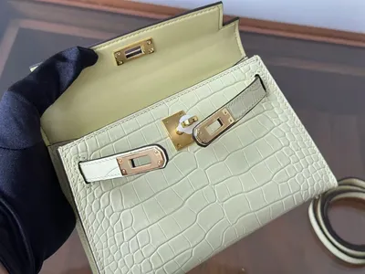 Luxury Kell Style Mini Top Handle Bag, Genuine Leather Togo Grain Satchel, Gold Hardware Crossbody Handbag for Women 2026