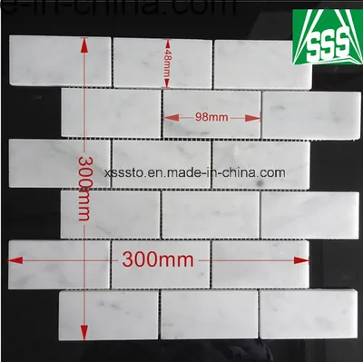 Herringbone Shape White Marble Mosaic for Flooring Tiles