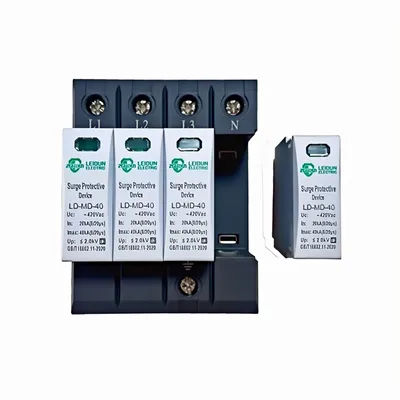Type 2 SPD Lightning Protection 20-40ka 4p AC Surge Protector Device