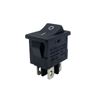 Black Non-Illuminated Snap-in Quick Connect Terminal Rocker Switch
