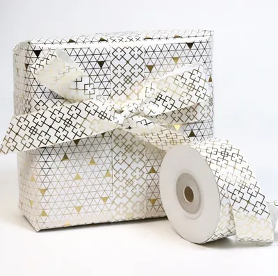Custom 2cm Grosgrain Ribbon Gold Ribbon Bow DIY Gift Box Decorative Polyester Ribbon