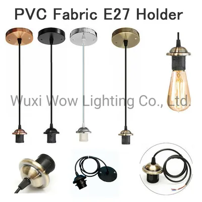 PVC E27 Screw Bulb Holder Ceiling Rose Pendant Lighting Ceiling Lamp Light Kit