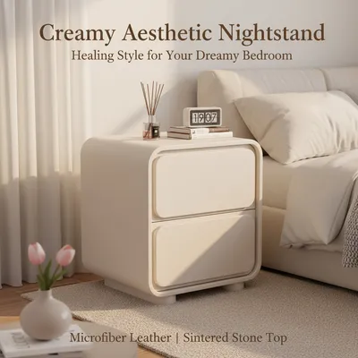 Wooden Nightstand with Drawer, Bedside Storage Cabinet Furniture Bedside Table