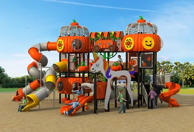 Vibrant Outdoor Playground Equipment for Kids with Slide