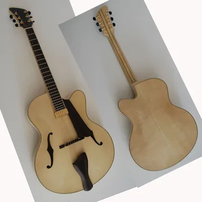 17inch Handmade Jazz Guitar Natural Color 6 Strings