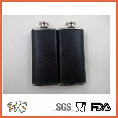 Wsjjyy043 High Quality Liquor/Whisky Flask, Leather Covered Stainless Steel Hip Flask
