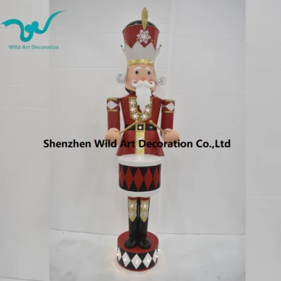 Outdoor Metal Christmas Nutcracker Soldier with Lights