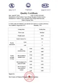 certificate of fiberglass mesh