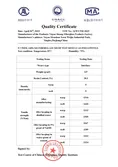 certificate of fiberglass mesh