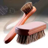 Wooden-handled shoe brush