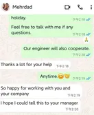 Customer praise