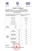 certificate of fiberglass mesh