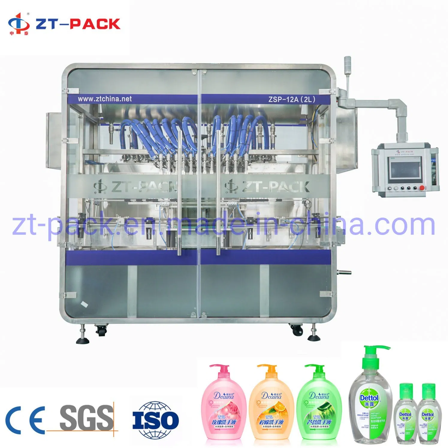 Automatic Alcohol Gel Hand Sanitizer Filling Capping Labeling Production Line Liquid Packing Machine Chemical Filling Machine