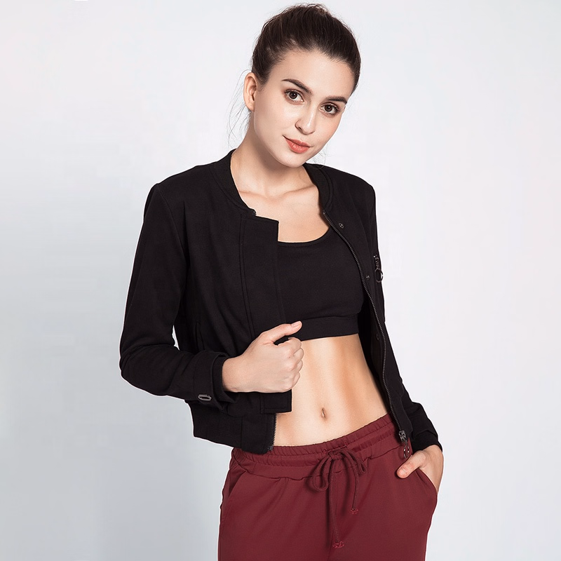 Best Selling Solid Casual Full Zippered Workout Fitness Wear for Womens Gym Jacket Sport Compressing Clothing Manufacturer