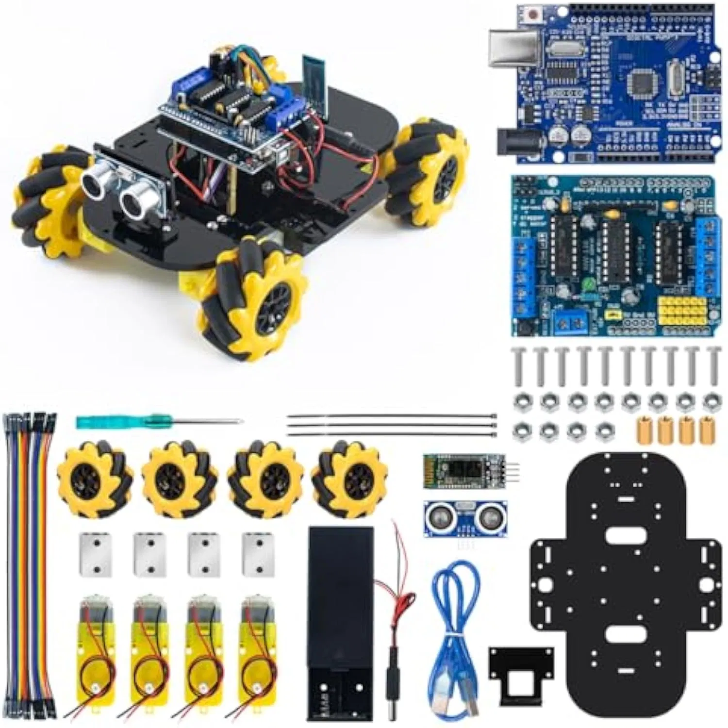 4WD Mecanum Robot Car Kit Children Stem Creative Scientific Programming Learning Educational Smart Robot Toys for Arduino Kit