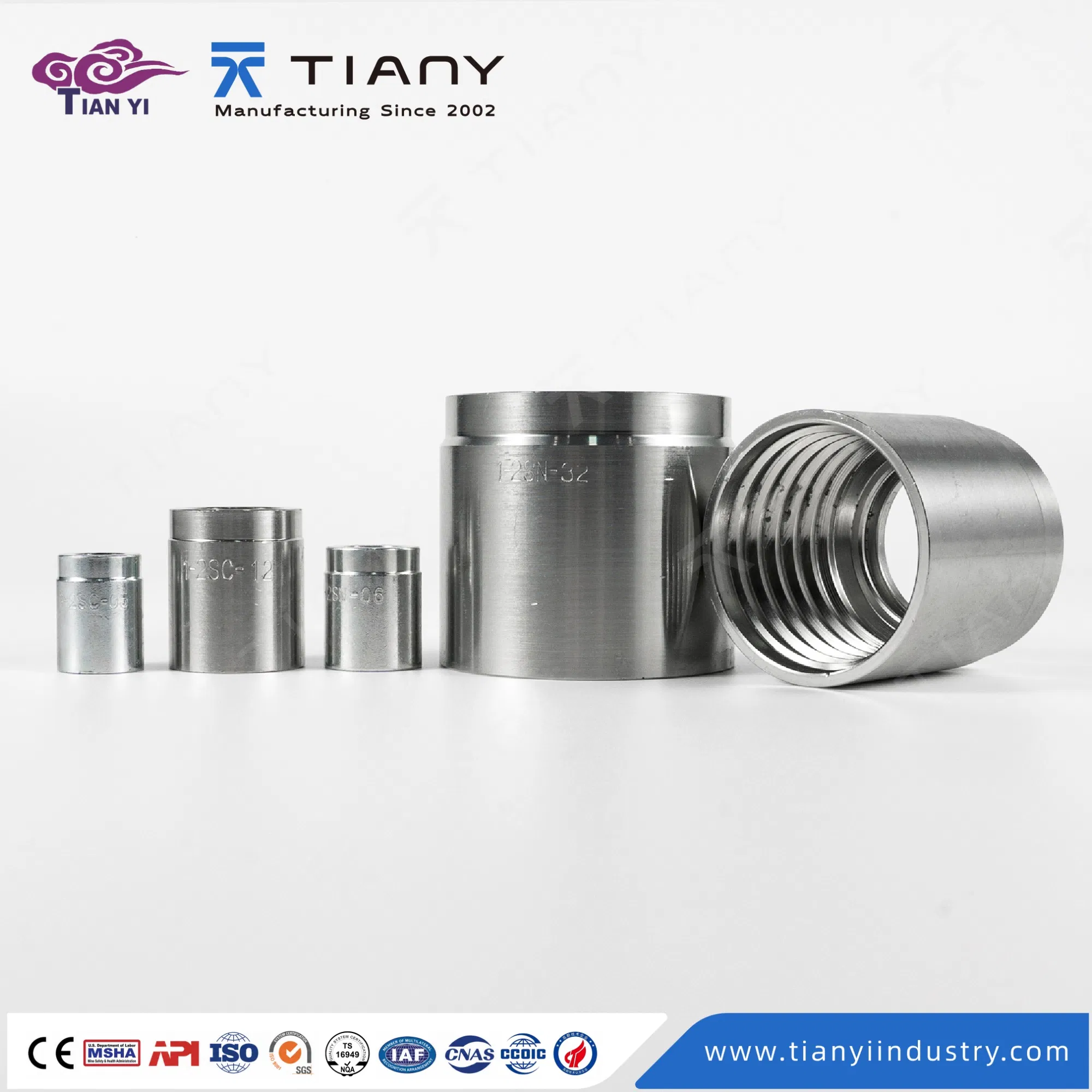 00210 Hydraulic Hose Crimp Ferrule Zinc Plated Carbon Steel Sleeve SAE100 R1at DIN20022 2sn