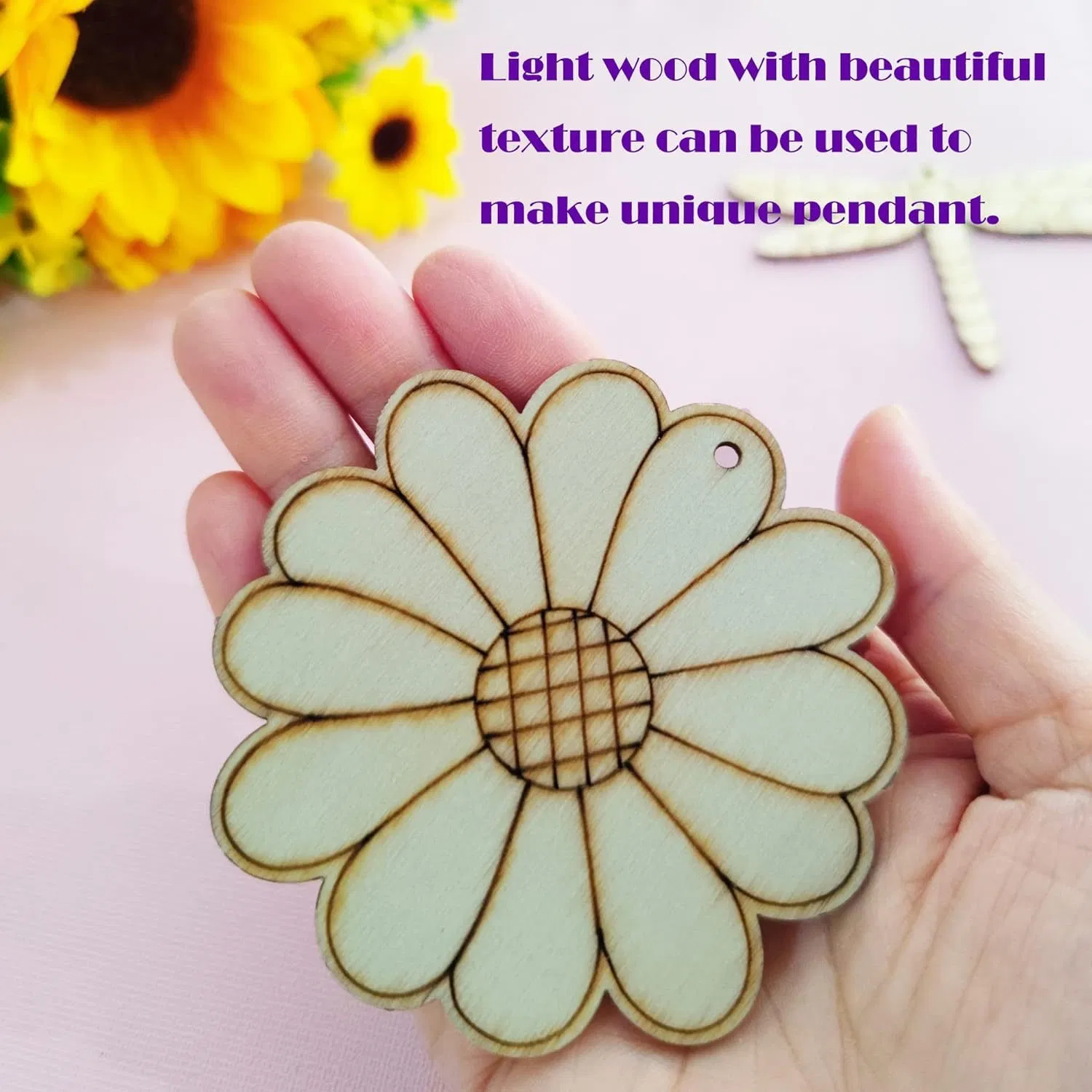Wooden Flower Crafts Flowers Cutouts for DIY Flower Painting