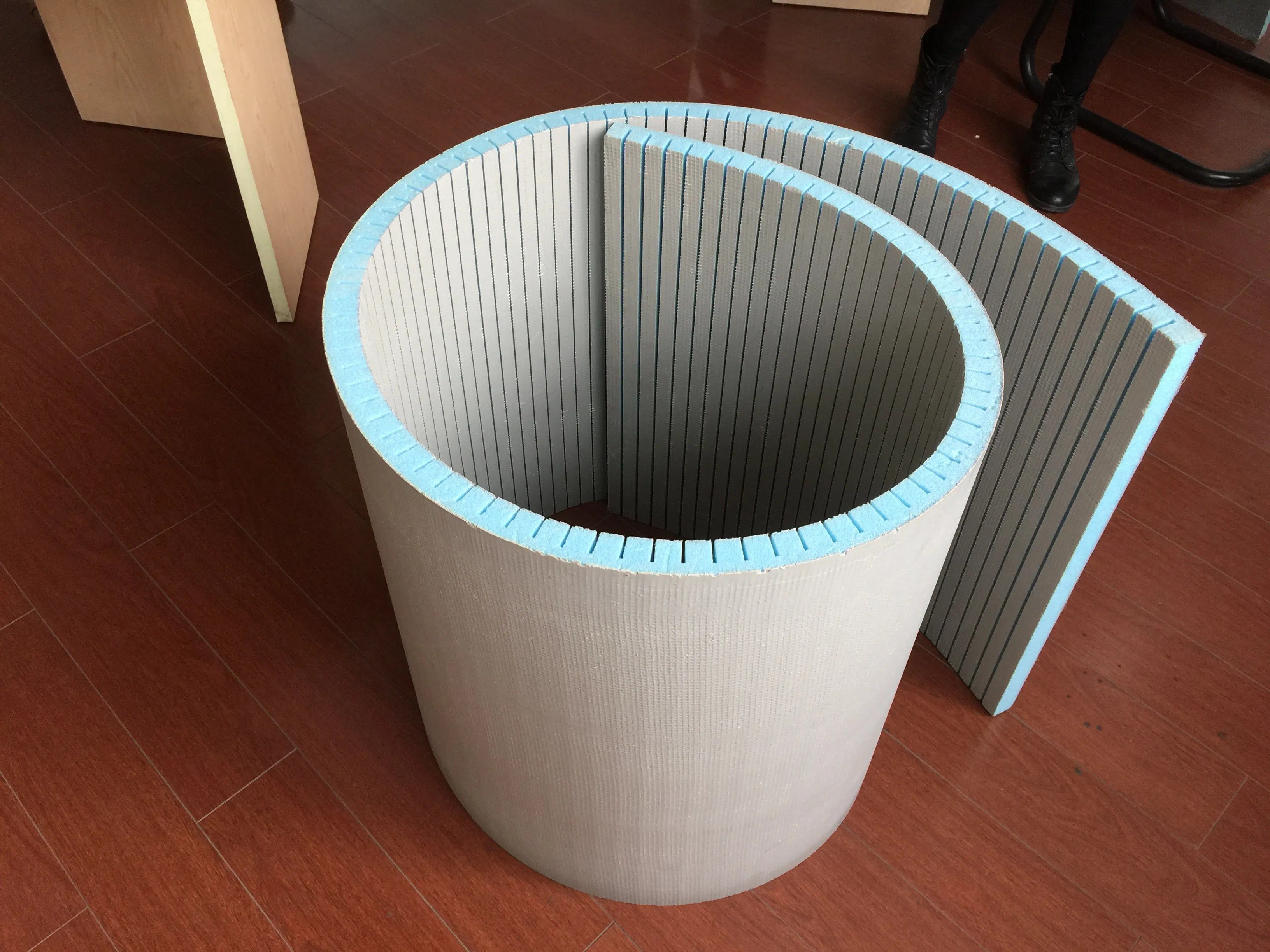 Extruded Blue Foam Board with Curved Insulation Features